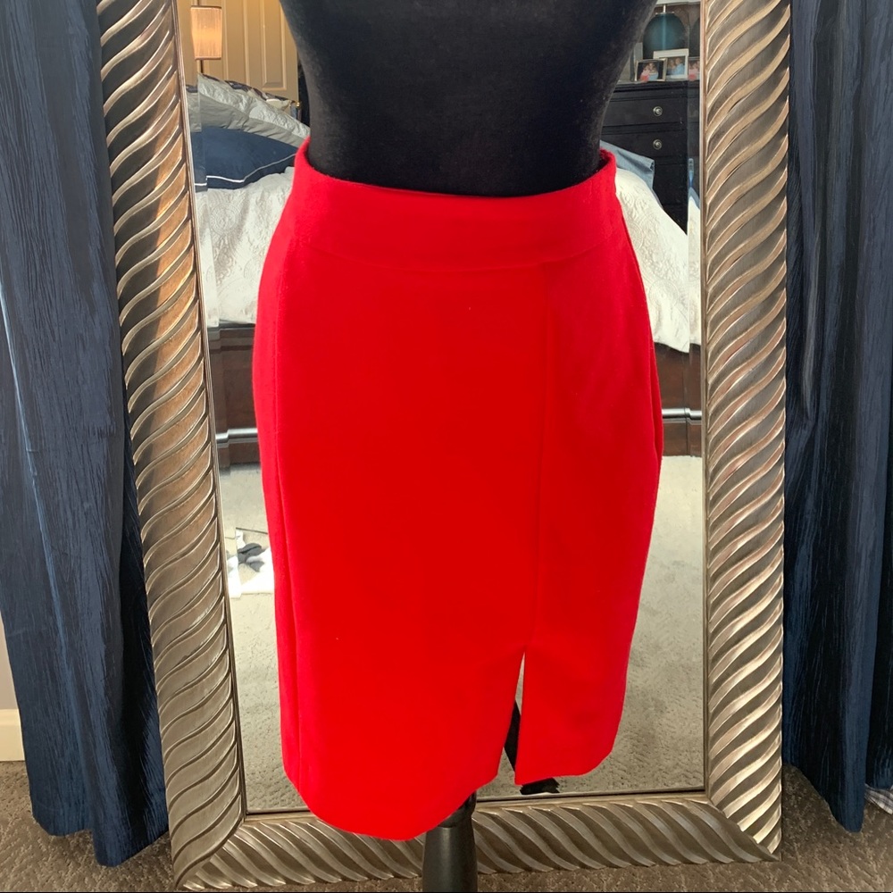 Ann Taylor Red Midi Skirt